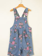Myosotis Floral Print Denim Shortalls - Miniatuur