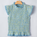 Mehrfarbiges Gingham-Tanktop mit geräuchertem Spitzenverschluss - Foto 3