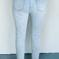 Beau Blue Mid Rise Ankle-Length Distressed Skinny Jeans - Damesmode Afbeelding 2 - Foto 2