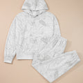 Set de pantalones con sudadera con sudadera con manga caída y manga holgada estampado en gris claro y 2 piezas - Foto 3
