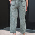 Pantalon en jean à cravate gris acid wash - Foto 2