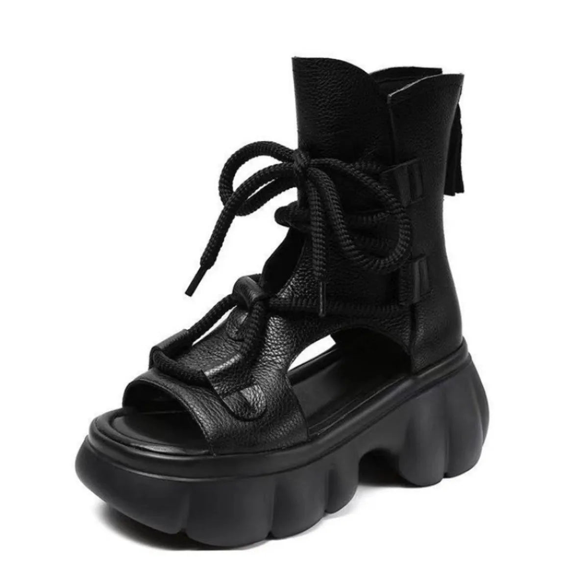 Chunky Platform Lace-Up Sandals