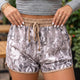 Kaki Camo Woodland Print Zuchschnouer Aktiv Shorts