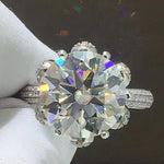 5 Carat  Moissanite Side Stone Ring | Redblad 18K Solid Gold & Certified Diamond Rings