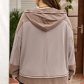 Goat Waffle Contrast Patchwork Plus-Size Hoodie mit Taschen - Foto 2