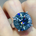 20 Carat Moissanite 925 Sterling Silver Ring | Redblad 18K Solid Gold & Certified Diamond Rings