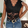 Perfee V-Neck Lace Bodysuit