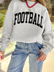 Hellgrauer FOOTBALL GAMEDAY doppelseitiger bedruckter hochausgeschnittener reversibler Pullover - Miniatuur