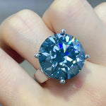20 Carat Moissanite 925 Sterling Silver Ring | Redblad 18K Solid Gold & Certified Diamond Rings