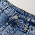 Myosotis Center Seam Cuffed Hem Straight High Waist Jeans - Foto 6
