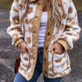 Liicht franséisch beige léif Blummenmuster Knäppchen-Fleece-Jackett - Foto 3
