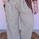 Zwart Stripe Plus Size Tie Waist Airy Broek
