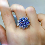 10 Carat Moissanite 925 Sterling Silver Ring | Redblad 18K Solid Gold & Certified Diamond Rings