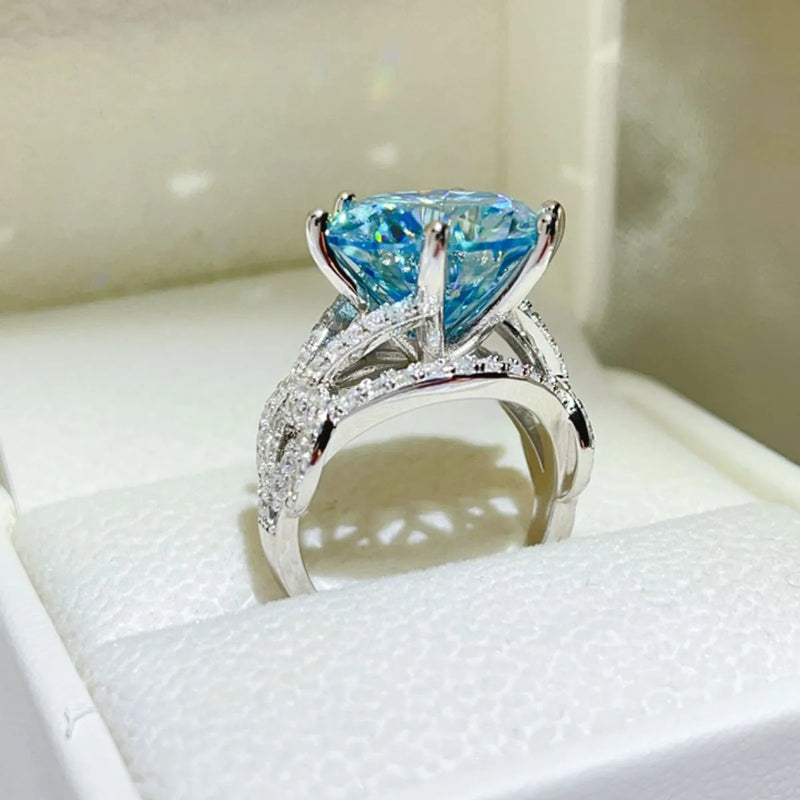 10 Carat Moissanite 925 Sterling Silver Ring | Redblad 18K Solid Gold & Certified Natural Diamond Fine Jewelry