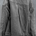 Blue Stripe Washed Oversize Pocketed Denim Jacket - Damesmode Afbeelding 2 - Foto 2