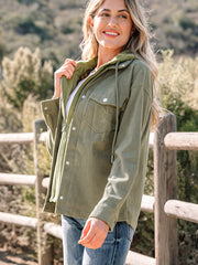 Laurel Green 2-in-1 Thermo-Strickjacke mit Textur-Struktur Kapuzenjacke - Miniatuur