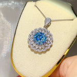 5 Carat 925 Sterling Silver Moissanite Pendant Necklace | Redblad 18K Solid Gold & Certified Diamond Necklaces