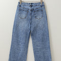 Myosotis Center Seam Cuffed Hem Straight High Waist Jeans - Foto 5