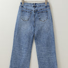 Myosotis-Mittelnaht mit Bündchen, gerade Jeans mit hohem Taille - Thumbnail