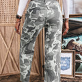 Vaqueros Shift de algodón con patrón de camuflaje verde - Foto 4