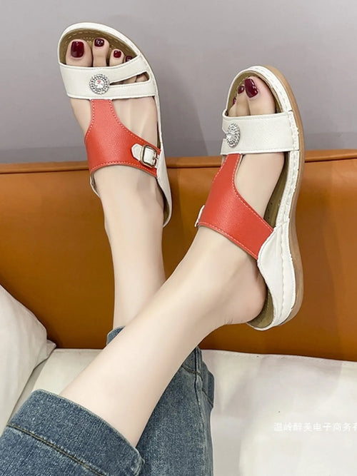Open Toe Contrast Sandals - Detail