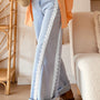 Beau Blauw met Kant Trim Casual Full-Length Regular Fit Jeans