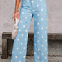 Jeans Raw Low Down à pois à pois bleu ciel