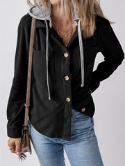 Tasche nere con cappuccio con cordino a coste - Moda femminile Immagine 3 - Miniatuur