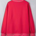 Sudadera oversized con acabado contrastante de lunares naranja - Foto 6