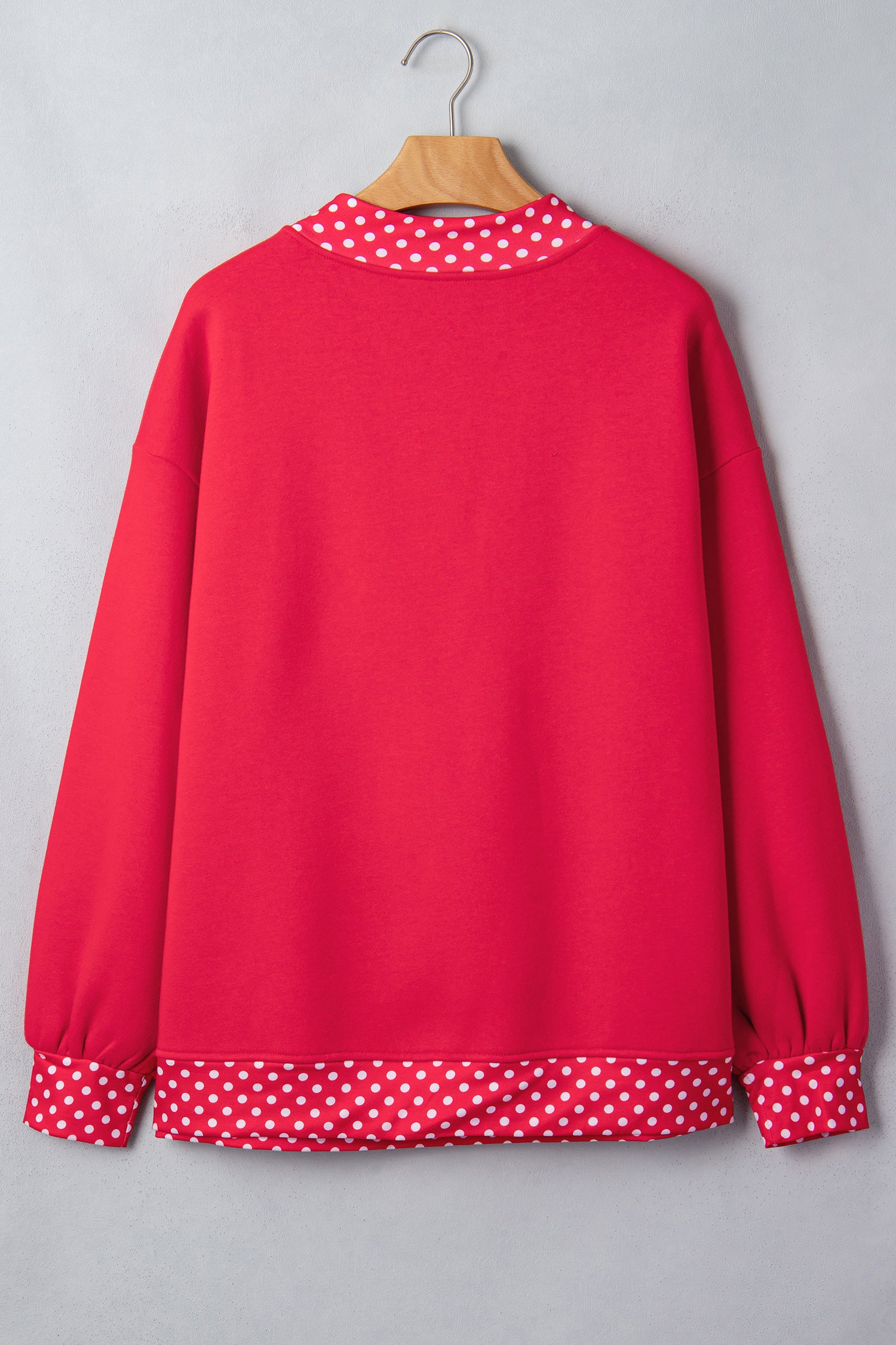 Orangefarbener Colorblock Polka Dot Contrast Trim Oversized Sweatshirt