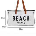 White Canvas Road Trip Tote Bag 50x15x30cm Summer Travel Carryall - Foto 6