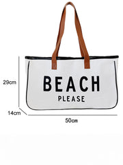 Weiße Canvas-Roadtrip-Tasche 50x15x30cm Sommerreise-Handtasche - Miniatuur