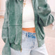 Evergroen Mineral Wash con cremallera y chaqueta abierta estilo chaqueta de algodón
