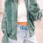 Evergreen Mineral Washed Zip-Jacken-Jacken-Stil Baumwollpullover im Stil