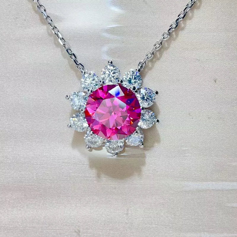 5 Carat Moissanite 925 Sterling Silver Pendant Necklace | Redblad 18K Solid Gold & Certified Natural Diamond Fine Jewelry