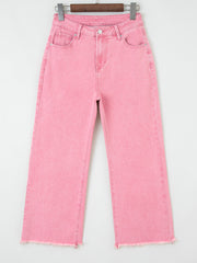 Myosotis Acid Washed High Rise Cropped Wide Leg Jeans - Miniatuur