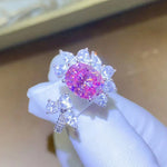 3 Carat Moissanite 925 Sterling Silver Open Ring | Redblad 18K Solid Gold & Certified Diamond Rings