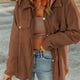Bruin freiliegende Naht Terry Patchwork Shacket