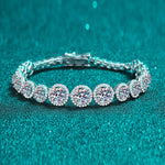 925 Sterling Silver 10.4 Carat Moissanite Bracelet | Redblad 18K Solid Gold & Certified Diamond Bracelets