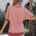 Orange Stripe Short Bubble Sleeve T Shirt - Foto 2