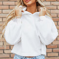 Weißer Sherpa-Fleece-Hoodie mit Senkrecht - Foto 6