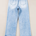 Beau Blue Light Wash Distressed Straight Jeans - Damesmode Afbeelding 5 - Foto 5