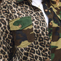 Brown Leopard Camo Patchwork Oversize Shacket - Damesmode Afbeelding 6 - Foto 6