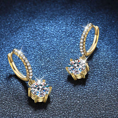 1 Carat 925 Sterling Silver Moissanite Drop Earrings