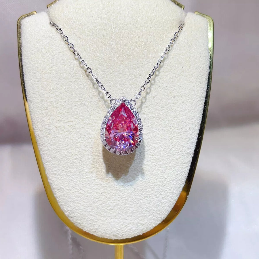 5 Carat 925 Sterling Silver Moissanite Pendant Necklace | Redblad 18K Solid Gold & Certified Diamond Necklaces
