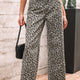 Geel Luipaardprint Straight Luchtige Leg Jeans