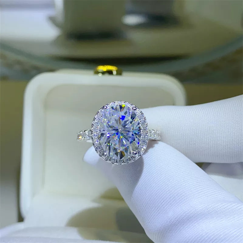 5 Carat Moissanite 925 Sterling Silver Ring | Redblad 18K Solid Gold & Certified Diamond Rings
