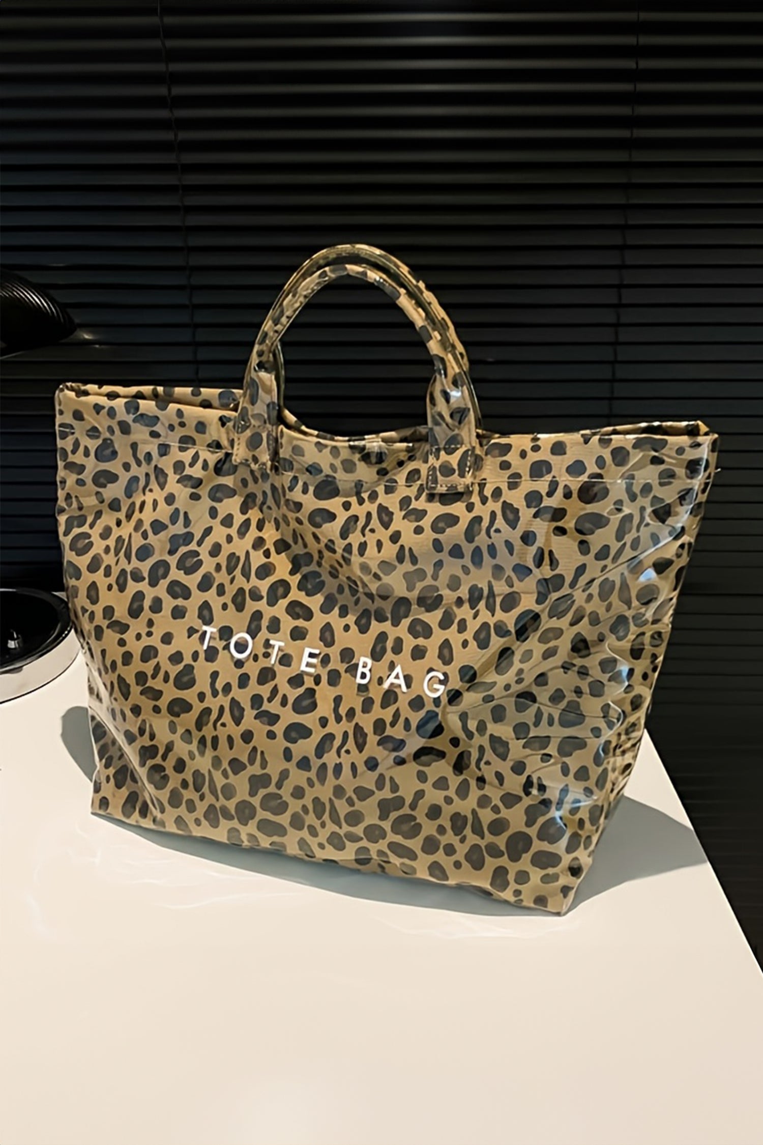Brown Leopard PU Leather Water Proof Tote Bag - Damesmode Afbeelding 3