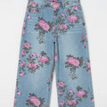 Sky Blue Garden Floral Print Bootcut Jeans - Foto 6