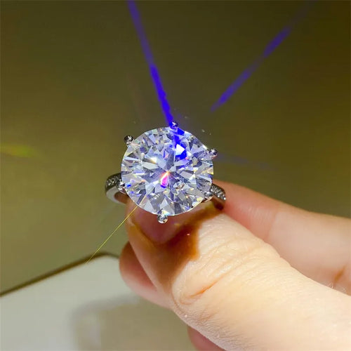 10 Carat Moissanite 925 Sterling Silver Ring | Redblad 18K Solid Gold & Certified Diamond Rings